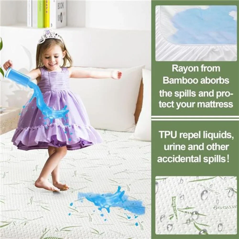 Queen Mattress Protector Waterproof Mattress Pad Washable Bamboo Rayon Mattress